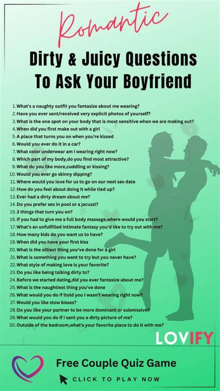 Dirty Questions To Ask Your Boyfriend