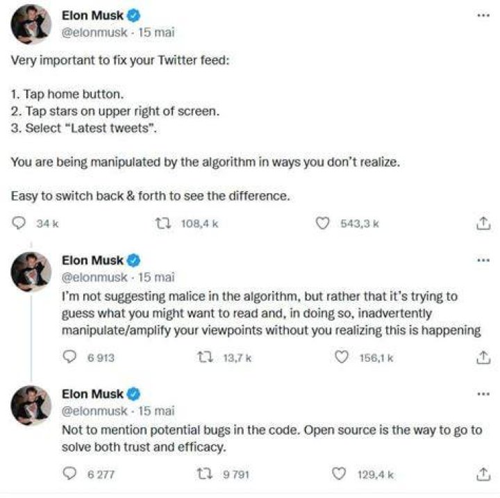 Elon Musk accuses Twitter algorithms of manipulating users Div Bracket