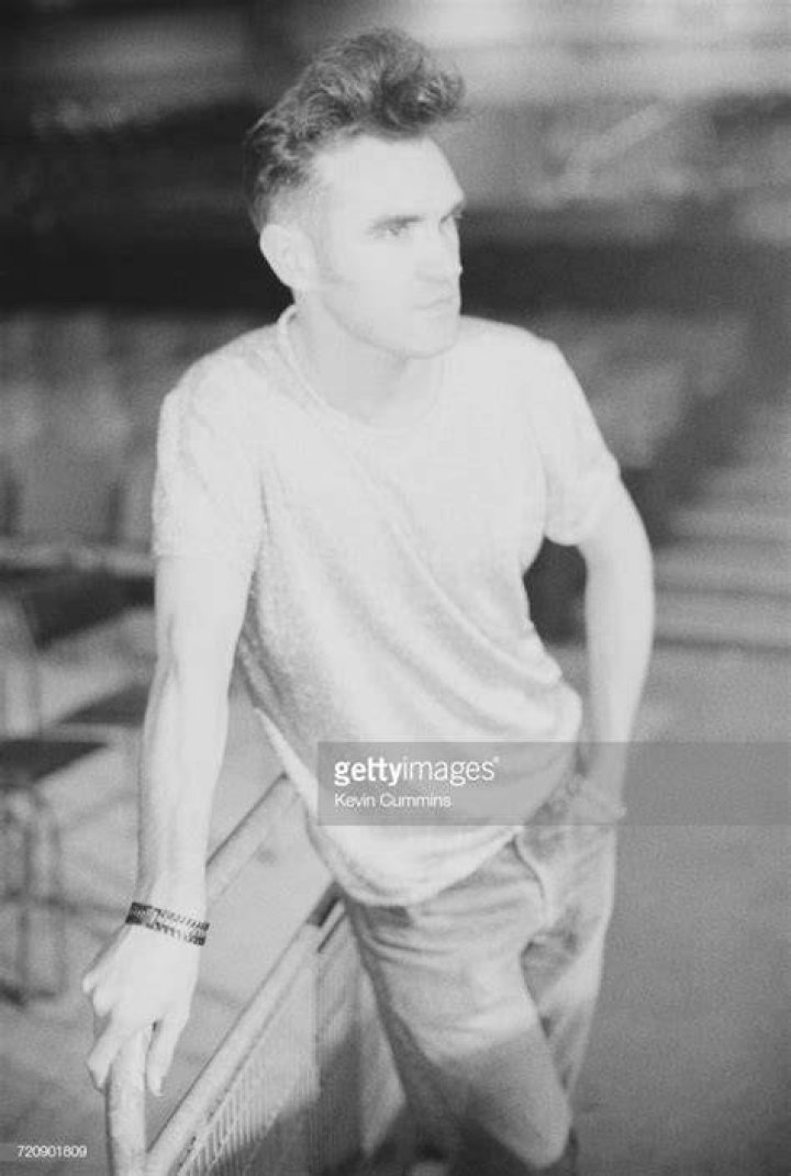 English singer Morrissey with photographer Jake Walters at a signing